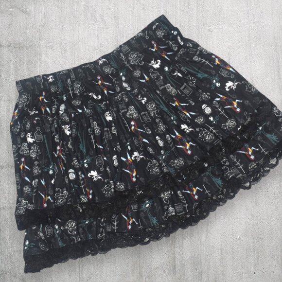 Disney The Nightmare Before Christmas Tiered Skirt Goth Mini Plus Size 2 2X - Picture 1 of 9